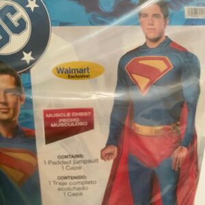 NEW DC Comics Deluxe Muscle Chest Superman Adult Costume Size Mens M / Medium